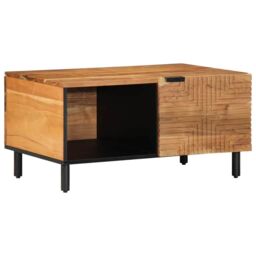 Berkfield Home Coffee Table 80x50x40 cm Solid Wood Acacia in Brown - Size: 80 x 50 x 40 cm - thumbnail 1