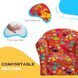 AIYAPLAY Kids Armchair Toddler Sofa Chair Bedroom Playroom in Red - thumbnail 5