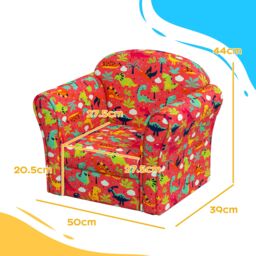 AIYAPLAY Kids Armchair Toddler Sofa Chair Bedroom Playroom in Red - thumbnail 3