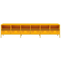 Berkfield Home TV Cabinet Mustard Yellow 202x39x43.5 cm Cold-rolled Steel - thumbnail 5