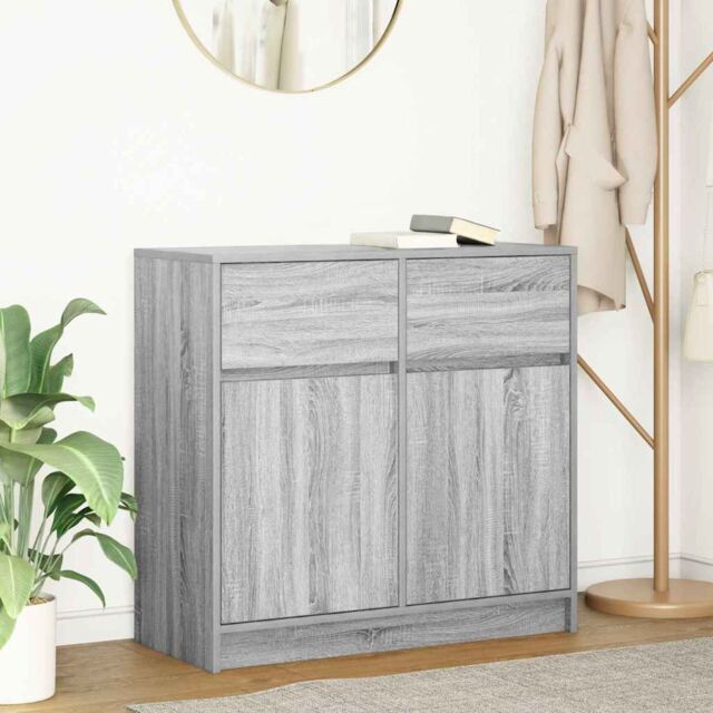Berkfield Home Sideboard with Drawer Grey Sonoma 80x34x76 cm Engineered Wood - Size: 80 x 34 x 76 cm - image 1