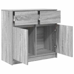 Berkfield Home Sideboard with Drawer Grey Sonoma 80x34x76 cm Engineered Wood - Size: 80 x 34 x 76 cm - thumbnail 5