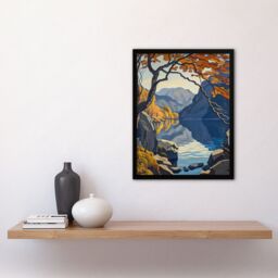 "Artery8 Autumn Tree Lake District Cumbria Mountains Framed Art Print - Size: W12"" x H16""" - thumbnail 4