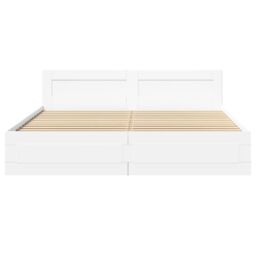 Berkfield Home Bed Frame with Headboard without Mattress White 180x200 cm Super King - thumbnail 5