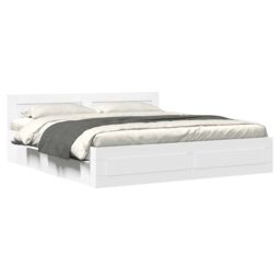 Berkfield Home Bed Frame with Headboard without Mattress White 180x200 cm Super King - thumbnail 2