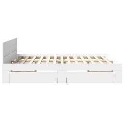 Berkfield Home Bed Frame with Headboard without Mattress White 180x200 cm Super King - thumbnail 6