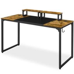 Kelvenix Wooden Computer Desk Study Desk in Brown - Size: 0.6m2 - thumbnail 1