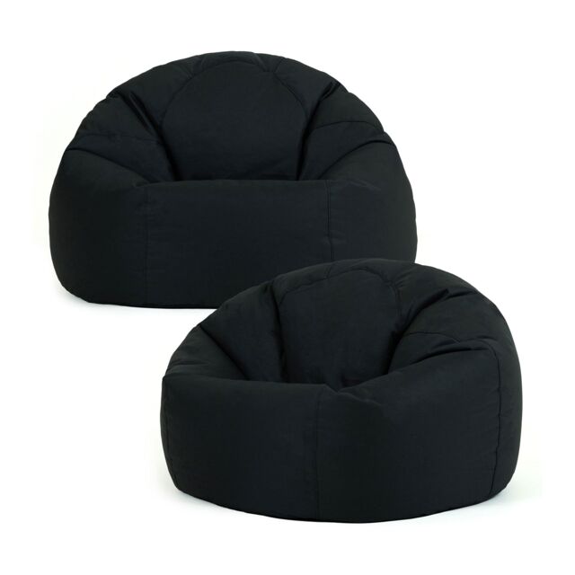 icon Classic Indoor Outdoor Bean Bag Khaki Bean Bag Chair Pack of 2 in Black - image 1