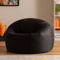icon Classic Indoor Outdoor Bean Bag Khaki Bean Bag Chair Pack of 2 in Black - thumbnail 2