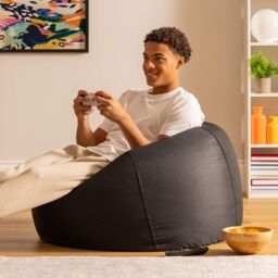 icon Classic Indoor Outdoor Bean Bag Khaki Bean Bag Chair Pack of 2 in Black - thumbnail 5