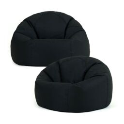 icon Classic Indoor Outdoor Bean Bag Khaki Bean Bag Chair Pack of 2 in Black