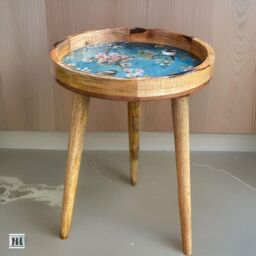 Hartsmede Handmade Side Table with Detachable Legs Florence in Blue - thumbnail 2