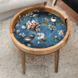 Hartsmede Handmade Side Table with Detachable Legs Florence in Blue - thumbnail 6