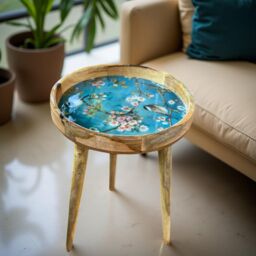 Hartsmede Handmade Side Table with Detachable Legs Florence in Blue - thumbnail 7