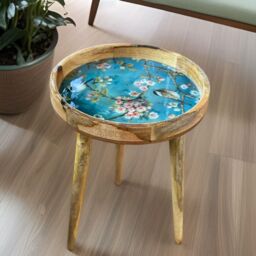 Hartsmede Handmade Side Table with Detachable Legs Florence in Blue