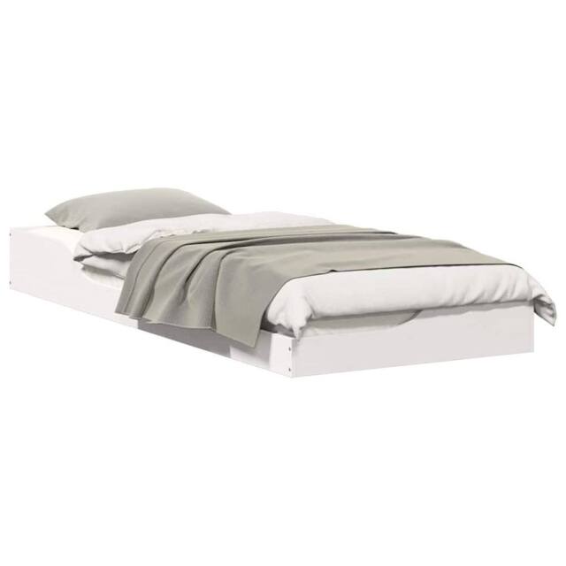 Berkfield Home Modern Floor Bed Frame White 80 x 220 cm Wood - image 1
