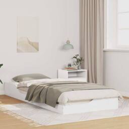 Berkfield Home Modern Floor Bed Frame White 80 x 220 cm Wood - thumbnail 2