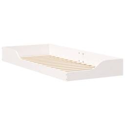 Berkfield Home Modern Floor Bed Frame White 80 x 220 cm Wood - thumbnail 3