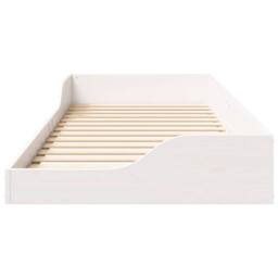 Berkfield Home Modern Floor Bed Frame White 80 x 220 cm Wood - thumbnail 5