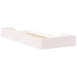 Berkfield Home Modern Floor Bed Frame White 80 x 220 cm Wood - thumbnail 7