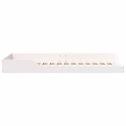 Berkfield Home Modern Floor Bed Frame White 80 x 220 cm Wood - thumbnail 6