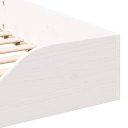 Berkfield Home Modern Floor Bed Frame White 80 x 220 cm Wood - thumbnail 8