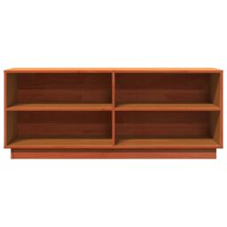 Berkfield Home Shoe Cabinet Wax Brown 110x34x45 cm Solid Wood Pine - Size: 110 x 34 x 45 cm - thumbnail 5