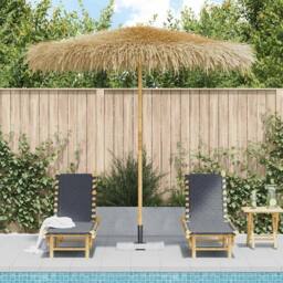 Berkfield Home Bamboo Parasol with Banana Leaf Roof 210 cm in Brown - thumbnail 2