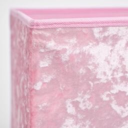 OHS Pack of 4 Crushed Velvet Folding Storage Box Cube in Light Pink - thumbnail 5