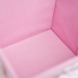 OHS Pack of 4 Crushed Velvet Folding Storage Box Cube in Light Pink - thumbnail 3