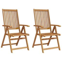 Berkfield Home Durable Folding Garden Chairs 2 pcs Solid Acacia Wood Brown - thumbnail 5