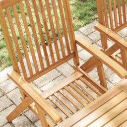 Berkfield Home Durable Folding Garden Chairs 2 pcs Solid Acacia Wood Brown - thumbnail 4
