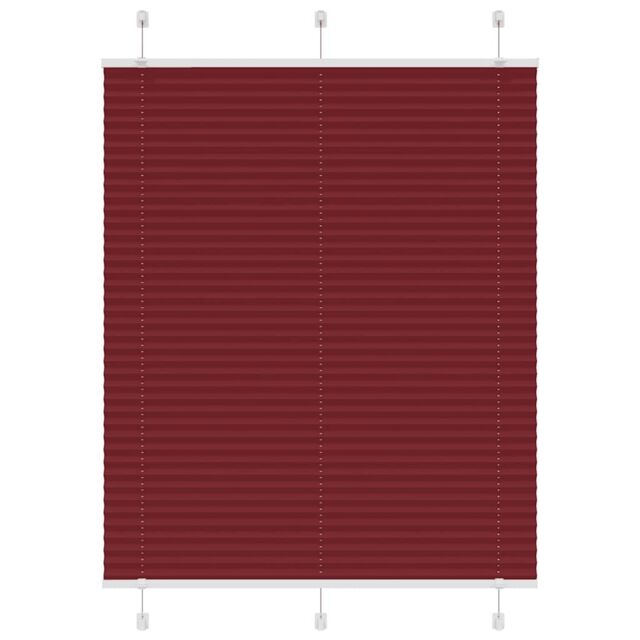 Berkfield Home Pleated Blind Bordeaux Red 110x100 cm Fabric Width 109.4 cm Polyester - image 1