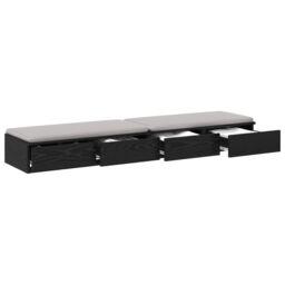 Berkfield Home Bed Drawers Black 140x36.5x16.5 cm Built from Engineered Wood - thumbnail 3