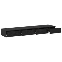 Berkfield Home Bed Drawers Black 140x36.5x16.5 cm Built from Engineered Wood - thumbnail 5