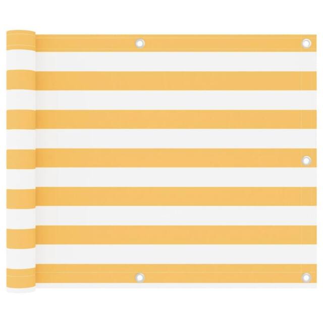 Berkfield Home Balcony Screen White & Yellow 75x300 cm Oxford Fabric - image 1
