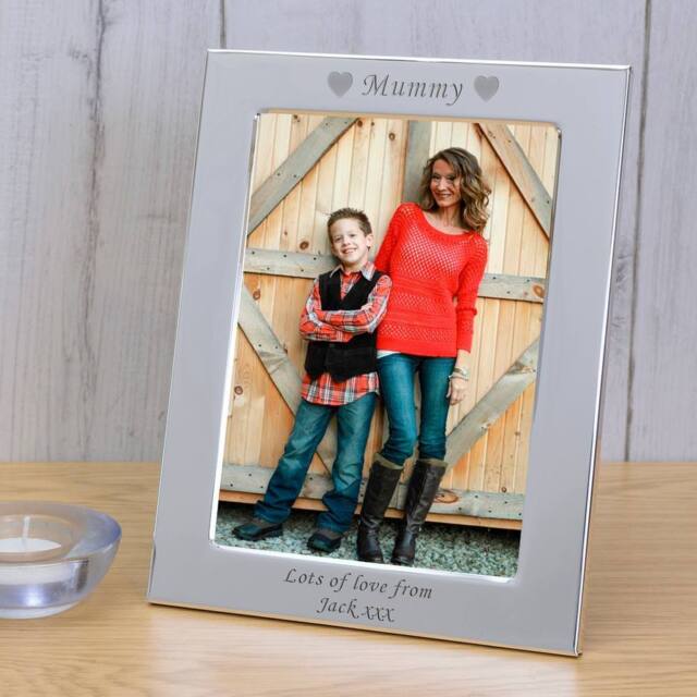 Uniqueful Women's Personalised Mummy Silver Plated Frame 7 x 5 Mothers Day Gift for Mum