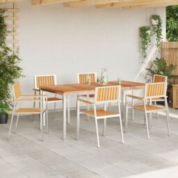 Berkfield Home Stacking Garden Chairs 6 pcs 54.5x56x87 cm Solid Wood Teak in Brown - thumbnail 3