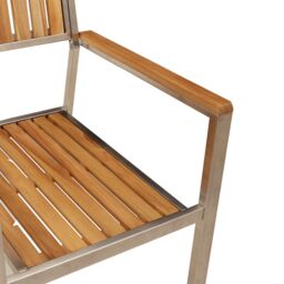 Berkfield Home Stacking Garden Chairs 6 pcs 54.5x56x87 cm Solid Wood Teak in Brown - thumbnail 8