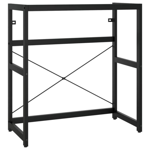 Berkfield Home Elegant Bathroom Washbasin Frame with Built-in Basin Black Iron - image 1