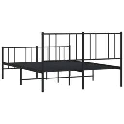 Berkfield Home Metal Bed Frame with Headboard & Footboard Black 140x190 cm - thumbnail 8