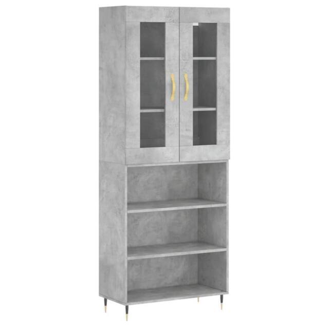 Berkfield Home Highboard Concrete Grey 69.5x34x180 cm Engineered Wood - image 1