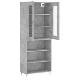 Berkfield Home Highboard Concrete Grey 69.5x34x180 cm Engineered Wood - thumbnail 4