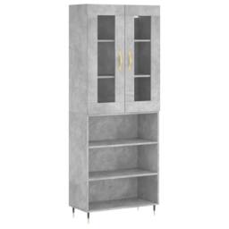 Berkfield Home Highboard Concrete Grey 69.5x34x180 cm Engineered Wood - thumbnail 1