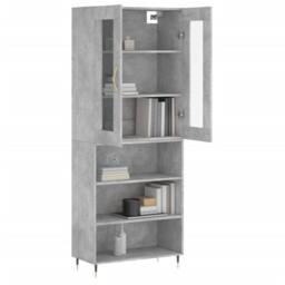 Berkfield Home Highboard Concrete Grey 69.5x34x180 cm Engineered Wood - thumbnail 3