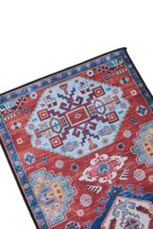 Living and Home Bohemian-Inspired Non-Slip Runner Rug in Red - Size: 50 cm x 120 cm - thumbnail 7