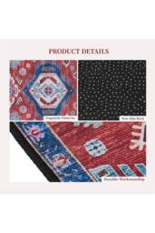 Living and Home Bohemian-Inspired Non-Slip Runner Rug in Red - Size: 50 cm x 120 cm - thumbnail 3