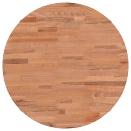 Berkfield Home Table Top Ã˜50x1.5 cm Round Solid Wood Beech in Brown - Size: 50x1.5 cm - thumbnail 2