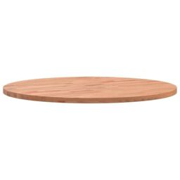 Berkfield Home Table Top Ã˜50x1.5 cm Round Solid Wood Beech in Brown - Size: 50x1.5 cm - thumbnail 6