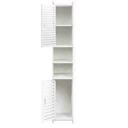 KORVIXA Tall Bathroom Cabinet, Slimline Storage Cupboard in White - Size: W700mm x H750mm - thumbnail 1